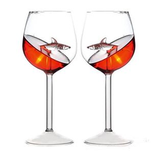 Outils de bar 2 pièces créatif requin verre à vin gobelet whisky verre dîner décorer cristal pour flûtes de fête tasses en verre 230825
