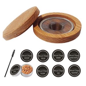 Bar Tools Cocktail Smoker Kit Whisky Wood Smoked Wood Hood para bebidas Accesorios de cocina Drop Delivery Home Garden Dining Barware Dhgtx