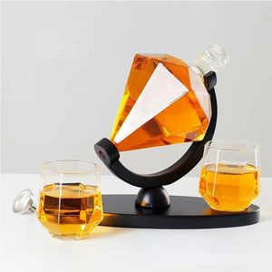 Herramientas de barra Contenedor de vino en forma de diamante con botellas de vidrio de borosilicato transparentes creativas Vasos Conjuntos de whisky 231216