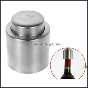 Herramientas de barra Tipo de presión Tapón de botella Acero inoxidable Vino tinto Boquilla sellada al vacío Flujo de licor Tapón para verter Entrega de gotas Home Garden K Otmwo