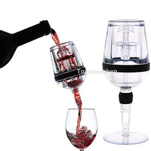 Outils de bar Vins Verre Gobelet Forme Aérateur de vin rouge Décanteur Bec verseur avec support d'égouttement intégré Saveurs améliorées pour support purificateur Diffuseur Filtre d'aération d'air