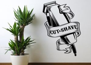 Barbershop Tool Cut Rasage de fenêtre Sticker Sticker Barber Hair Hairsylist Salon Shop Wall Decal décor Y2001038303892