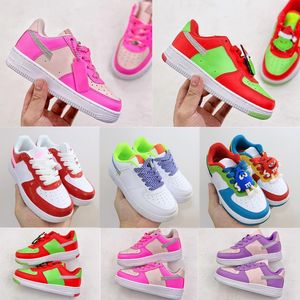 Barbie 1s zapatos para niños af1 zapatillas de deporte para niños pequeños zapatillas de deporte para niñas de color rosa púrpura diseñador para correr zapatos para niños zapatos para niños