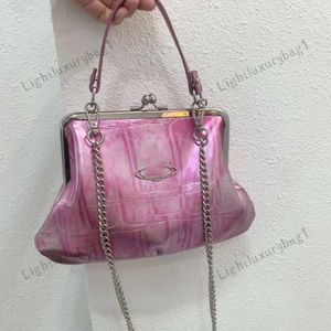 Barbie Pink Bag Vivi Designer Handbag Fashion Print Bolsas de asas Cadena Dumpling Hasp Hombro Crossbody Bag Lady Mini Saturn Bolsas de noche Bolsa de fiesta para regalo 230806