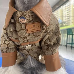 Zimowa kurtka dla zwierząt Płaszcz Odzież Zagęścić Projektant Skórzane Ciepłe Płaszcze Dla Pet Dog Cat Schnauzer Teddy
