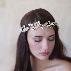 Warehouse américain baroque strass bridal bandeau couronne cheveux bijoux accessoires or argent perle pour femmes promenades de mariage headpiece headpiece