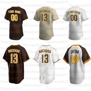 Maillots de baseball Fernando Tatis Jr 23 Manny Machado 13 Tony Gwynn 19 Eric Hosmer 30 Uniform Brown est de retour