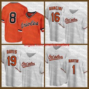 Maillots de baseball personnalisés 8 Cal Ripken Jr. 16 Trey Mancini 19 Chris Davis 1 Tim Beckham 10 Adam Jones 33 Edd