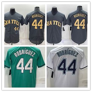 Maillots de baseball Julio Rodriguez 44 Jersey Seattle Blanc Vert Crème All Star Noir Couleur Bouton Hommes Taille S-XXXL Cousu Mix And Match All