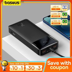 Baseus Power Bank 20000mAh/10000mAh PD Carregamento rápido Powerbank Carregador de bateria portátil para iPhone 11 12 Pro Max Q230826