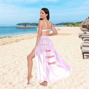 Vestidos informales básicos Vestido de playa Strappy Imágenes personalizadas Vestido de playa de verano para mujeres Bohemia suelta para mujer Traje de baño 240419