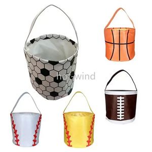 Basketball Pâques Panier Sport Toile Totes Football Baseball Football Softball Seaux Sac De Rangement Enfants Bonbons Sac À Main transport maritime EE