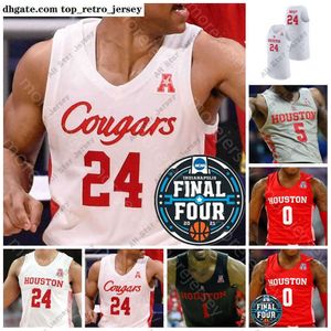 Maillots de basket-ball 2021 Final Four 4 Cougars Maillot de basket-ball NCAA College Caleb Mills White Jr. JWan Roberts Reggie Chaney Kiyron Powell House