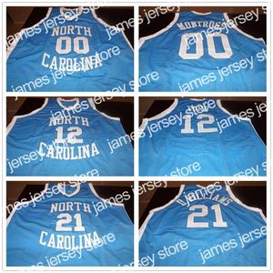 Camisetas de baloncesto MeNorth Carolina Tar Heels College 00 Eric Montross 12 Phil Ford 21 Donald Williams Jersey de baloncesto retro Número personalizado cosido para hombres Nam