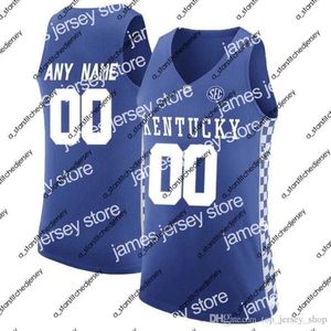 Camisetas de baloncesto Nuevos hombres, mujeres, jóvenes Hombres Personalizados Kentucky Wildcats College Jersey Por encargo cualquier número de nombre cosido Azul Blanco STITCHED Baloncesto