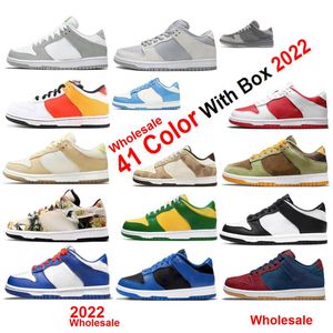2022 Hombres Mujeres Zapatos para correr Low Panda Barley Toe Cacao Wow Fossil Sun Club Cherry What The Paisley Strawberry Cough Black Toe With Box Wholesale Triple GS Wmns Bronze