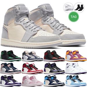 Chaussures de basket-ball 1s Université militaire bleu Volt Rust Hyper Royal Court Purple Gold Panda Obsidian Bubble Gum Men Women Mens Ooutdoor Sports Trainer Sneaker