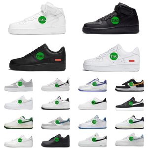 Diseñador Classic One 1 07 Zapatos al aire libre para hombres Mujeres AF1 Sombra Triple Blanco Negro Utilidad Trigo Fuerzas Bajo Alto Hombres Entrenadores Deportes Zapatillas de deporte Plataforma Zapatos de skate