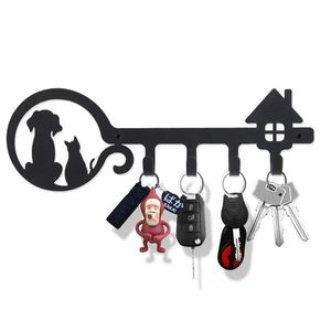 Pankets Halloween Creative Metal Key Holder avec 4/5/7/8 Crochets Iron Art Mall Hangle noir Organisateur Hat à serviette de serviette Crochet porte