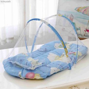 Moisés Cunas Cama de bebé Mosquiteros para niños Plegables con almohadas de algodón Ropa de cama plegable portátil para bebés Red para cunaL231016