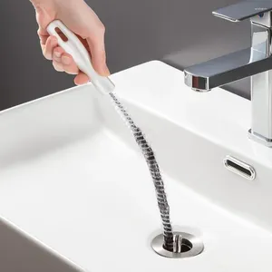 Ensemble d'accessoires de bain 45 cm tuyau de dragage pliable évier de salle de bain Drain cheveux égout nettoyant lavabo brosse de nettoyage à travers des outils de plomberie