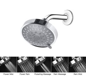 Accesorio de baño Conjunto de cinco configuraciones Highpressure Boosting Water Shower Heads con juntas de bola giratoria de metal ajustable proporciona Excell6063795