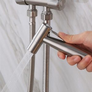 Juego de accesorios de baño, Kit de rociador de bidé de inodoro de mano, grifo de mano de acero inoxidable para cabezal de ducha de baño, autolimpieza