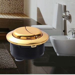 Conjunto de accesorios de baño Válvula de accesorios de tanque de agua de forma redonda Fácil de instalar Botón de inodoro dorado de doble descarga de varios tamaños