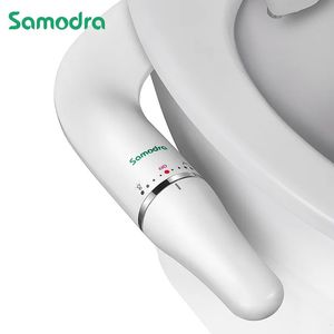 Bath Accessory Set SAMODRA Toilet Bidet UltraSlim Seat Attachment With Brass Inlet Adjustable Water Pressure Bathroom Hygienic Shower 231205