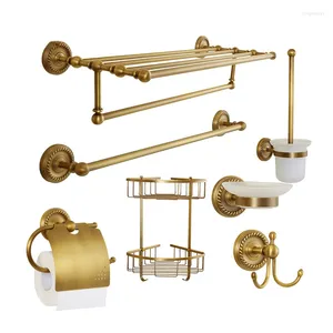 Ensemble d'accessoires de bain en laiton massif matériel de salle de bain porte-serviettes Antique porte-gobelet étagère accessoires muraux