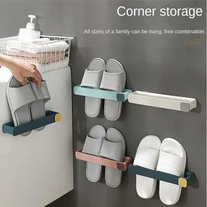 Ensemble d'accessoires de bain, étagère à chaussures murale, étagère Simple, multi-usages, outils de rangement à usage domestique, perforé, sans espace au sol