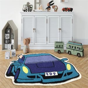 Tapis de bain Tapis de bain absorbant en forme de voiture de course, paillasson d'entrée de dessin animé, tapis touffeté doux, tapis de sol antidérapant, tapis de pieds de canapé 230928