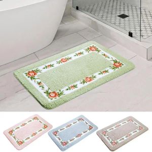 Alfombras de baño alfombra de baño floral estilo rural de estilo rural flor de rosa romántica alfombras fáciles de lavar suministros para el hogar productos para el hogar
