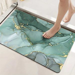 Tapis de bain motif marbré, antidérapant, absorbant, pour sol de toilette, de maison, de chambre à coucher, de porte, de salle de bain, de cuisine