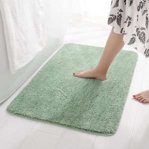 Alfombrillas de baño Alfombras de baño verdes Alfombras antideslizantes súper absorbentes Fibra de felpa suave para el piso del baño de la ducha 60 40 cm