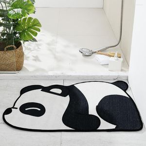 Alfombras de baño Panda y oso en forma de estera de terciopelo belga Alfombras de baño Luz Cómoda Almohadillas de pie transpirables Inodoro Piso antideslizante
