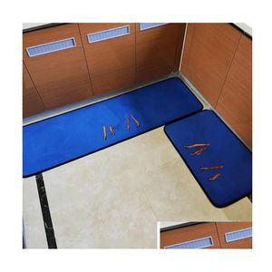 Tapis de bain Impression et salle de douche Ensemble de style moderne antidérapant à côté de la baignoire ER Mat Microfibre Drop Livraison Accueil Jardin Salle de bain Acces Dhycw