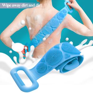 Bath Shower Silicone Gel Scrub Body Brush Belt Exfoliating Back Massage Brush Belt Wash Clean Bath Scrub Belt Towel Stain Removal YL0291