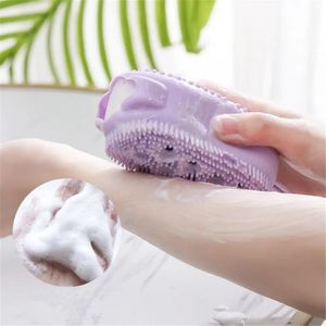 Bath Tools Accessories Silicone Bubble Bath Brush Double-Sided Body Massage Scrubber Tool Skin Exfoliating Shower Scrub Sponge Back Rubbing Bath Brush