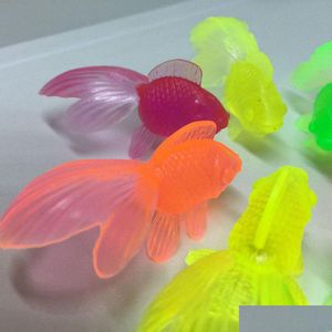Bath Toys 10Pcs Set Kids Soft Rubber Gold Fish Baby For Children Simation Mini Goldfish Water Toddler Fun Swimming Beach Gifts Drop De Otgab