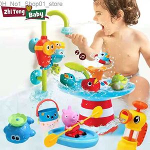 Juguetes de baño Juguetes de baño para bebés Ventosa de pared Mármol Girar alrededor Baño Bañera Niños Jugar Juegos de agua Juego de juguetes para niños Q231212