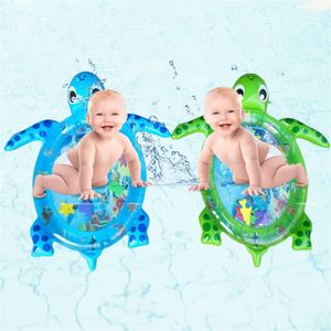 Juguetes de baño Bebé Inflable Patrón Estera Tiempo Estera de agua En forma de tortuga Bebé Juego Estera Juguetes Bebé Diversión Actividad Juego Centro 230615