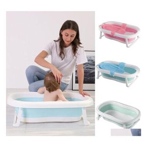 Bañeras Asientos Bañera de bebé plegable fácil Ducha portátil Bañera ecológica Born con cojín antideslizante Ajustable Kids4704552 Otiod