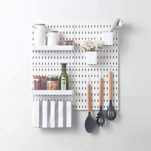 Bathroom Shelves Pegboard Wall Panels Organizer Mounting Display Diy Kit Tool Storage Panel Board Rack Kitchen 230613