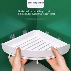 Bathroom Shelves Plastic Shelf Organizer Snap Up Corner Caddy Shower Storage Wall Holder Shampoo 221121