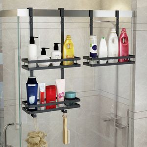 Étagères de salle de bain Support de douche Étagère suspendue avec crochets Ventouses Porte suspendue en acier inoxydable Support de douche Support de douche suspendu antirouille 230422