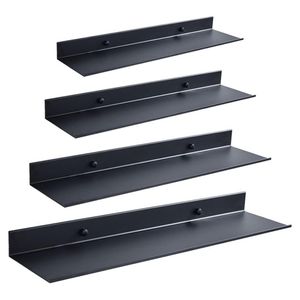 Étagères de salle de bains murales flottantes noires, miroir de cuisine, étagère métallique, organisateur de douche, support de rangement, accessoires 2060cm, perceuse en aluminium 22218S