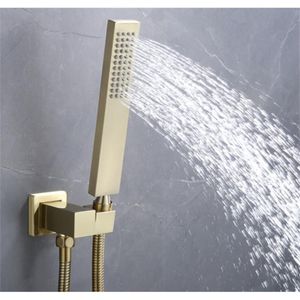 Pays de douche de salle de bain brossés en laiton doré de bain à main la pomme de douche à main ajustement du support de douche 1,5 m de douche en or TH878 231213