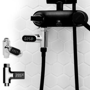 Pommeaux de douche de salle de bain LED Affichage numérique Cuisine Compteur de température électrique Jauge Soins de bébé ABS PC Thermomètre de douche Accessoires de salle de bain 230505