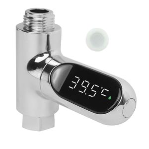 Cabezales de ducha de baño Pantalla LED Termómetro de ducha de agua Electricidad autogenerada Monitor de temperatura del agua Termómetro de medidor inteligente de energía 220927